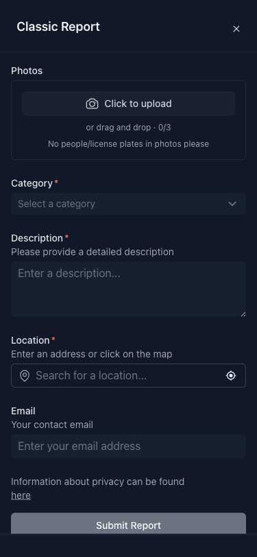 Citizen Report Form - Submit issues easily