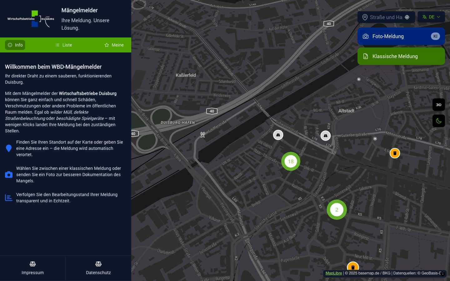 Citizen request management for public utilities - WBD Duisburg, Germany